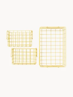 Cestas Y Cajas|Jarrones>Mustard Made Cestas de metal The Baskets, 3 uds. Amarillo claro
