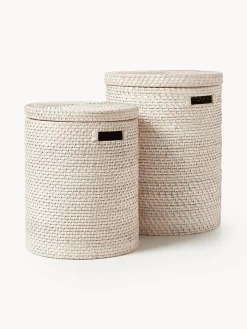 Cestos De La Ropa|Jarrones>Westwing Collection Cestas de ropa con tapa Lurdes, 2 uds. Beige claro