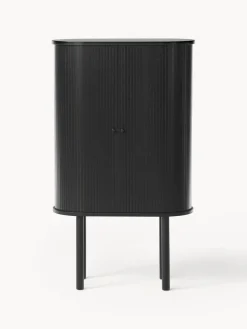 Sifonieres|Sifonieres></noscript>Westwing Collection Chiffonnier acanalado Calary Madera de roble lacada en negro