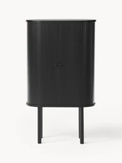 Sifonieres|Sifonieres></noscript>Westwing Collection Chiffonnier acanalado Calary Madera de roble lacada en negro