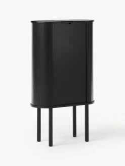 Sifonieres|Sifonieres></noscript>Westwing Collection Chiffonnier acanalado Calary Madera de roble lacada en negro
