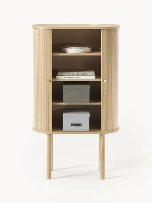 Sifonieres|Sifonieres>Westwing Collection Chiffonnier acanalado Calary Madera de roble