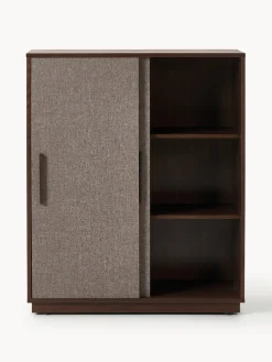 Sifonieres|Sifonieres></noscript>Westwing Collection Chiffonnier de madera con frente tapizado Wisp Madera de roble oscura, taupe