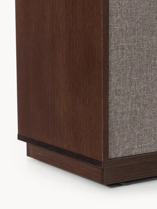 Sifonieres|Sifonieres>Westwing Collection Chiffonnier de madera con frente tapizado Wisp Madera de roble oscura, taupe