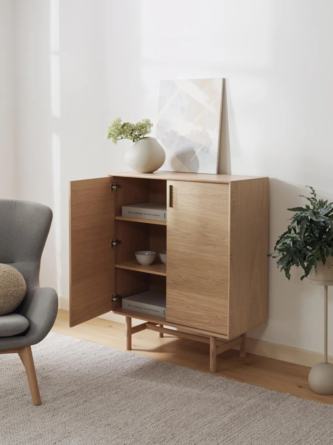 Sifonieres|Sifonieres>Westwing Collection Chiffonnier de madera de roble Diana Madera de roble clara