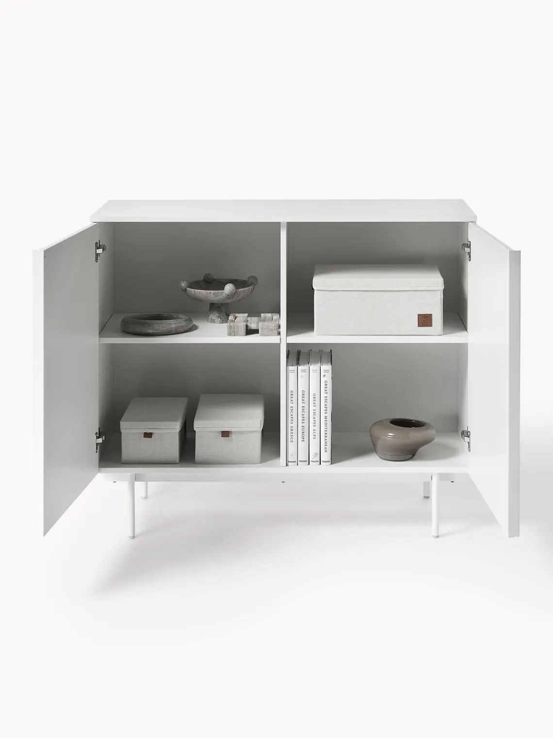 Sifonieres|Sifonieres>Westwing Collection Chiffonnier de madera Elona Blanco mate