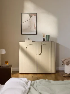 Sifonieres|Sifonieres>Westwing Collection Chiffonnier Jodie Beige claro, madera de fresno
