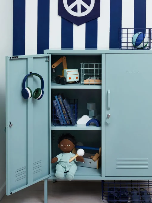 Armarios Infantiles|Sifonieres>Mustard Made Chiffonnier taquilla de metal The Midi Azul claro