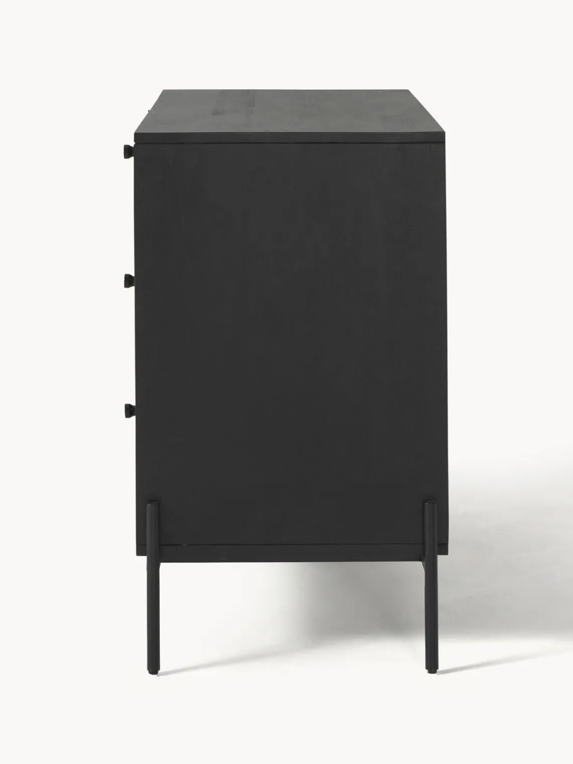 Cómodas|Cómodas>Westwing Collection Cómoda con tejido vienés Vienna Madera de mango, negro