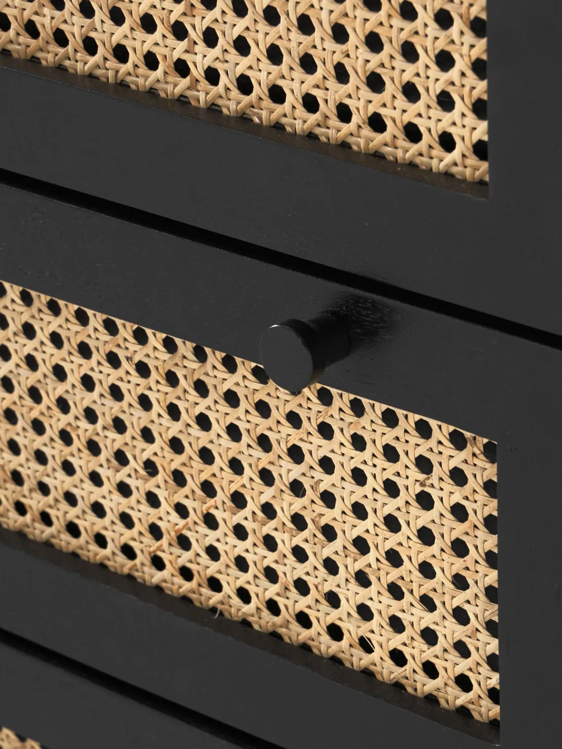 Cómodas|Cómodas>Westwing Collection Cómoda con tejido vienés Vienna Madera de mango, negro