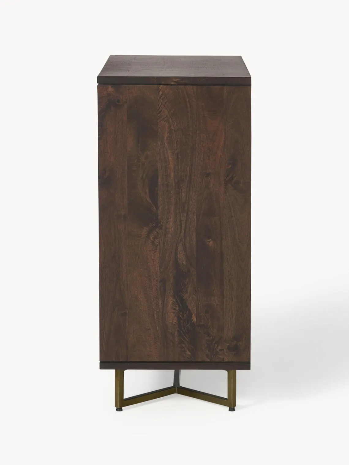 Cómodas|Cómodas>Westwing Collection Cómoda de madera de mango con diseño espiga Luca Madera de mango, dorado