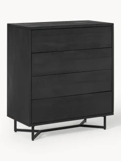 Cómodas|Cómodas>Westwing Collection Cómoda de madera de mango Luca Madera de mango pintado, negro