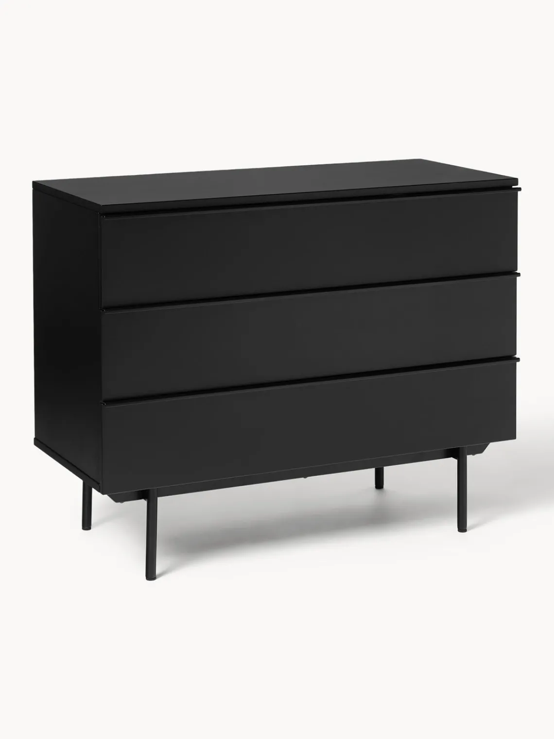 Cómodas|Cómodas>Westwing Collection Cómoda de madera Elona Negro mate