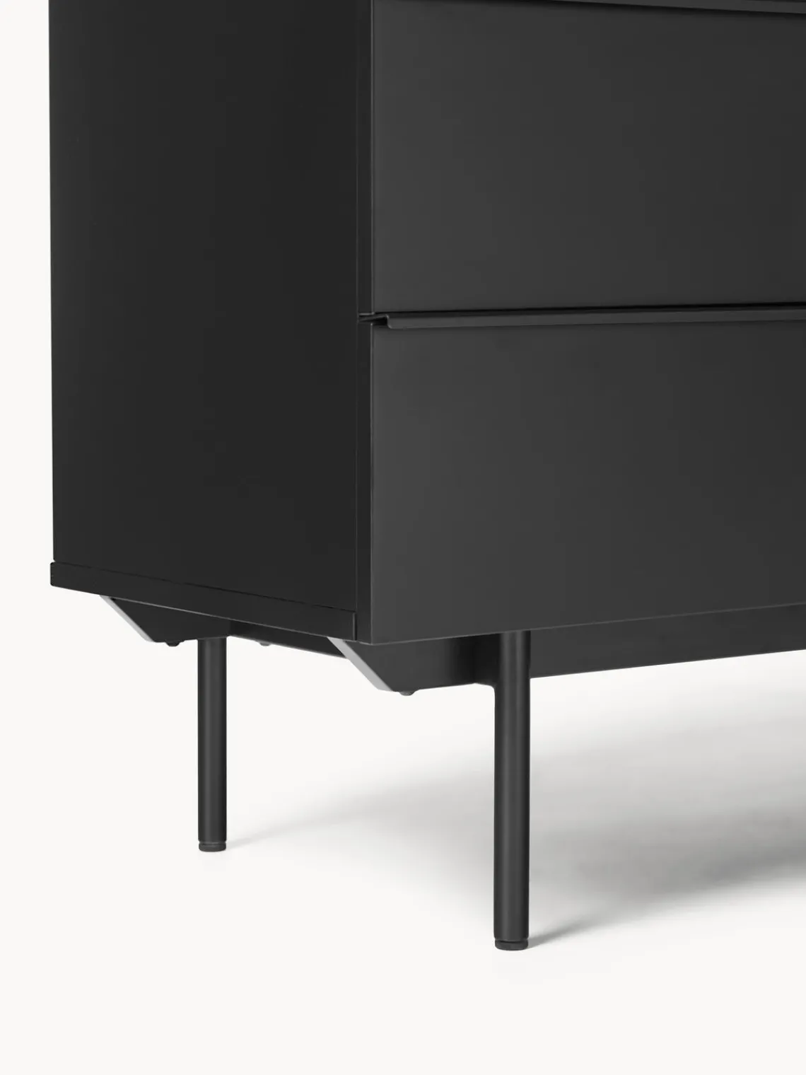 Cómodas|Cómodas>Westwing Collection Cómoda de madera Elona Negro mate