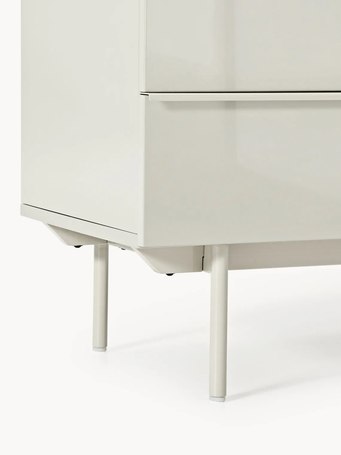 Cómodas|Cómodas>Westwing Collection Cómoda de madera Elona Beige claro brillante