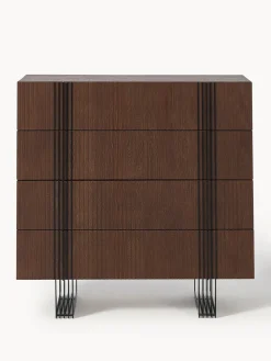 Cómodas|Cómodas></noscript>Westwing Collection Cómoda de madera Ross Madera de roble lacada en marrón oscuro