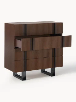 Cómodas|Cómodas></noscript>Westwing Collection Cómoda de madera Ross Madera de roble lacada en marrón oscuro