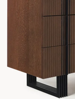 Cómodas|Cómodas></noscript>Westwing Collection Cómoda de madera Ross Madera de roble lacada en marrón oscuro