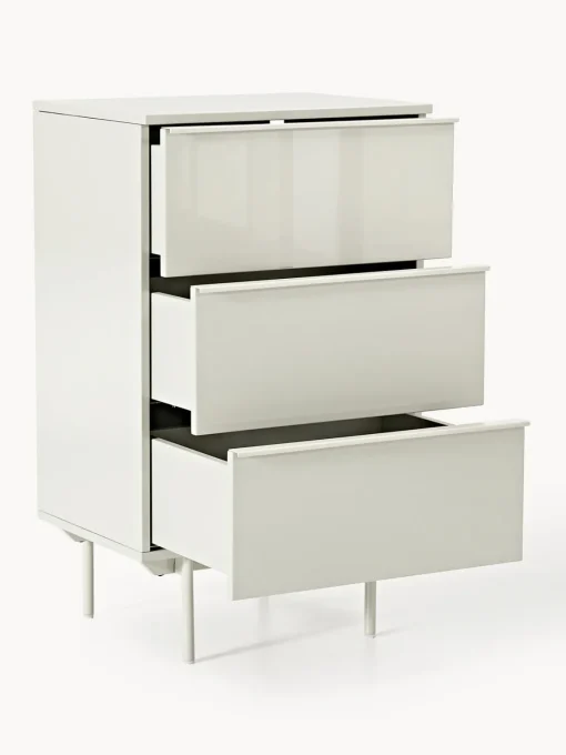 Cómodas|Cómodas>Westwing Collection Cómoda pequeña de madera Elona Beige claro brillante