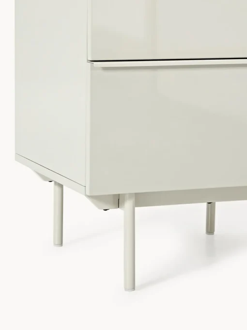 Cómodas|Cómodas>Westwing Collection Cómoda pequeña de madera Elona Beige claro brillante