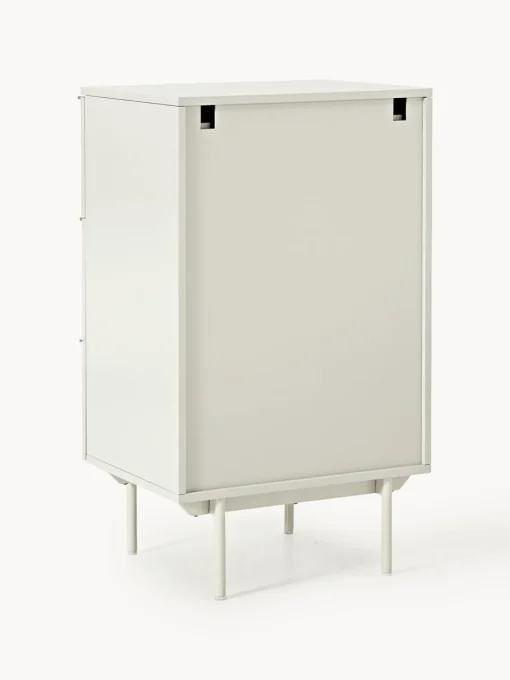 Cómodas|Cómodas>Westwing Collection Cómoda pequeña de madera Elona Beige claro brillante