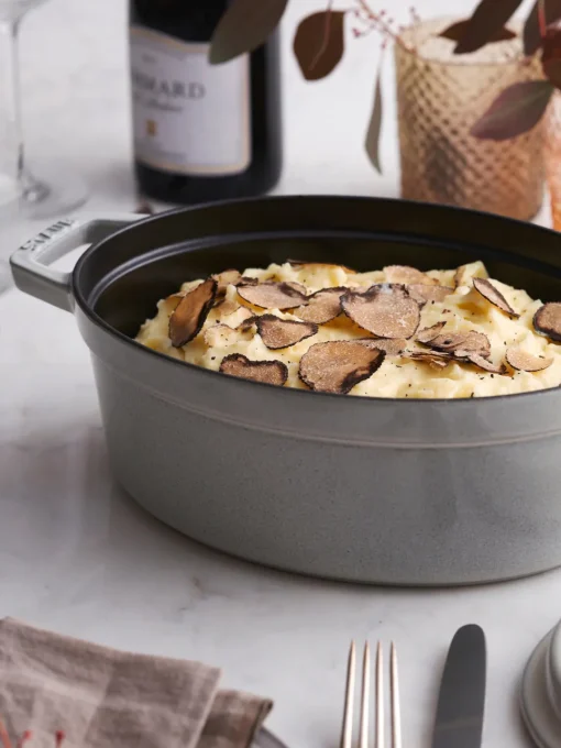 Ollas|Ollas>Staub Cocotte ovalada de hierro fundido Signature Collection Gris claro brillante