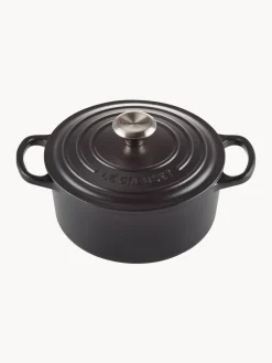 Ollas|Ollas></noscript>LE CREUSET Cocotte redonda de hierro fundido Signature Collection Negro, plateado