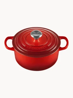 Ollas|Ollas></noscript>LE CREUSET Cocotte redonda de hierro fundido Signature Collection Tonos rojos, plateado