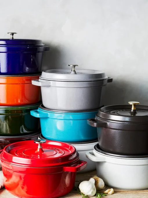 Ollas|Ollas>Staub Cocotte redonda de hierro fundido La Cocotte Rojo, plateado