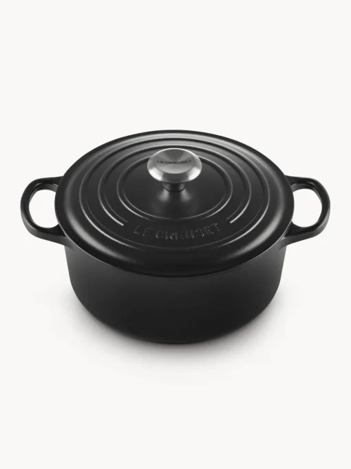 Ollas|Ollas>LE CREUSET Cocotte redonda de hierro fundido Signature Collection Negro, plateado