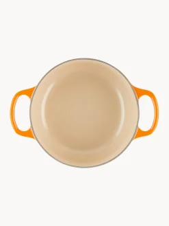 Ollas|Ollas></noscript>LE CREUSET Cocotte redondo de hierro fundido Signature Collection Tonos naranjas, plateado