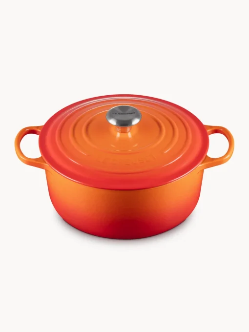 Ollas|Ollas>LE CREUSET Cocotte redondo de hierro fundido Signature Collection Tonos naranjas, plateado