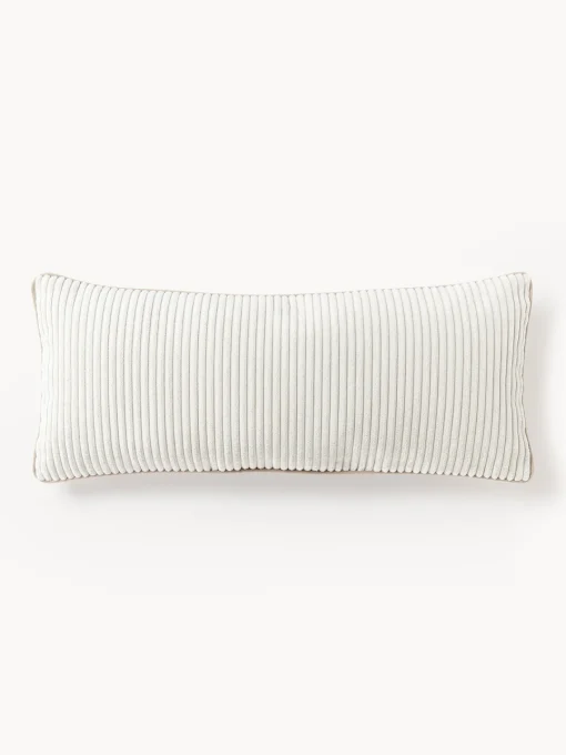 Mantas|Cojines Decorativos>Westwing Collection Cojín alargado de pana Kylen Blanco Off White, beige claro