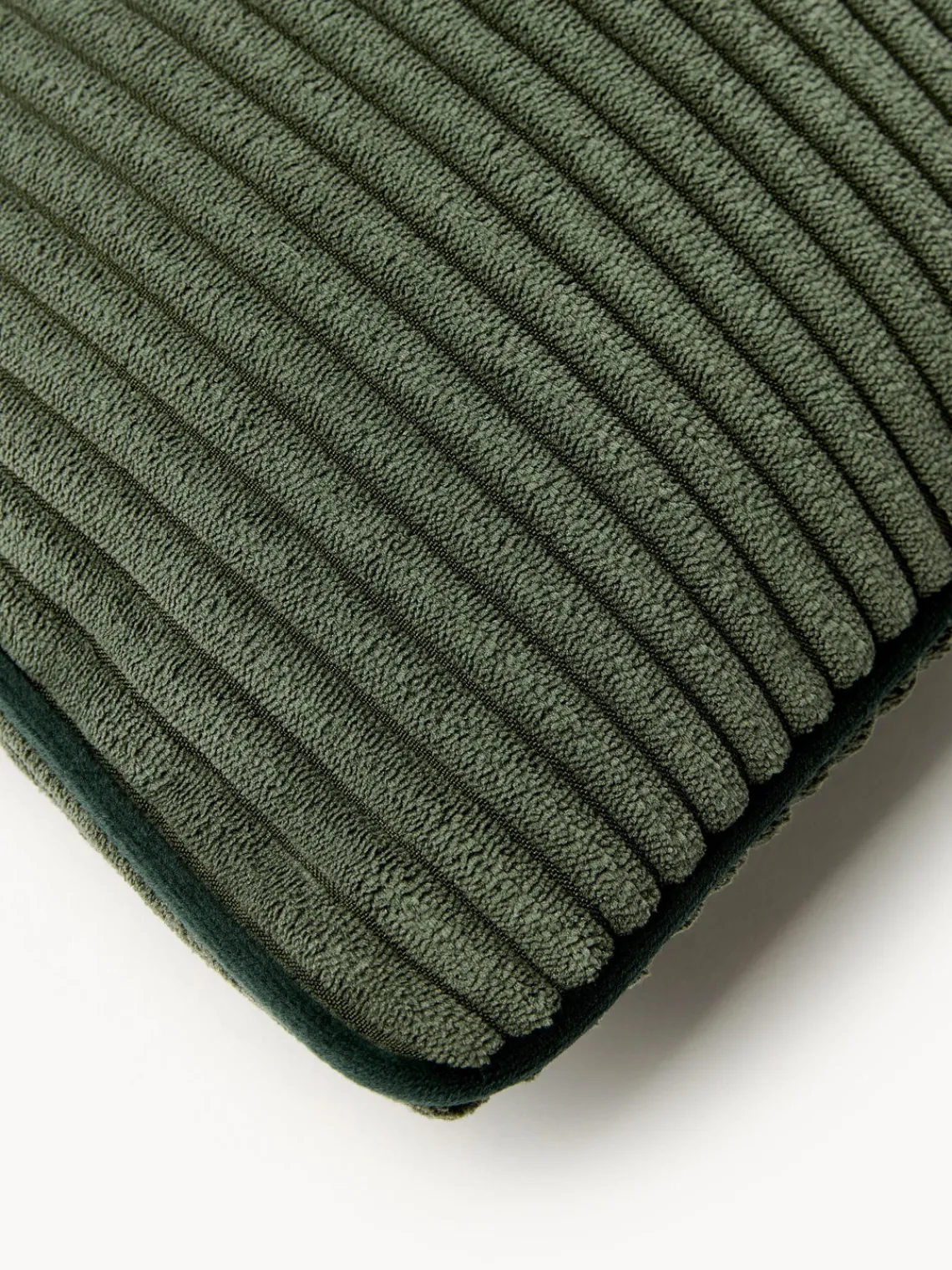 Mantas|Cojines Decorativos>Westwing Collection Cojín alargado de pana Kylen Verde oliva, verde oscuro