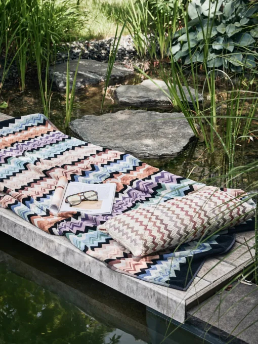 Cojines De Exterior|Cojines Decorativos>Missoni Cojín artesanal Capri Tonos rosas y rojos, blanco Off White