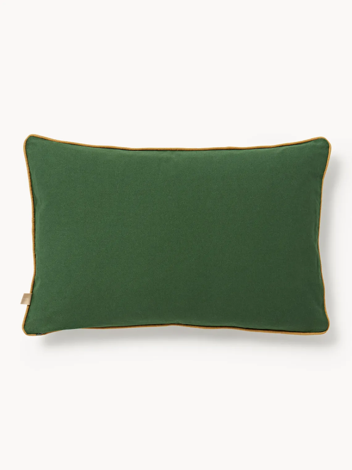 Mantas|Cojines Decorativos>Palais Cojín artesanal con decoración empenachada Cleo Verde oscuro, beige