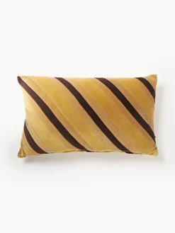 Cojines Decorativos|Mantas>HKLIVING Cojín artesanal de algodón Striped Tonos amarillos, negro