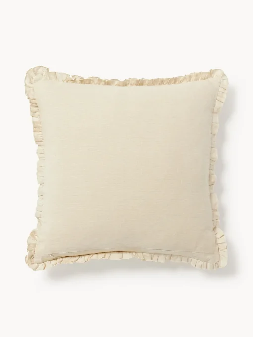 Cojín artesanal de lino con ribete Carry Cojines Decorativos|Mantas