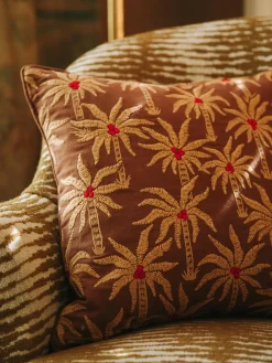 Cojines Decorativos|Mantas></noscript>Palais Cojín artesanal Laura Marrón, beige, rojo