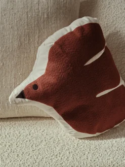 Decoración Infantil|Cojines Infantiles>Ferm Living Kids Cojín bordado de algodón ecológico Swif Bird Terracota, blanco Off White