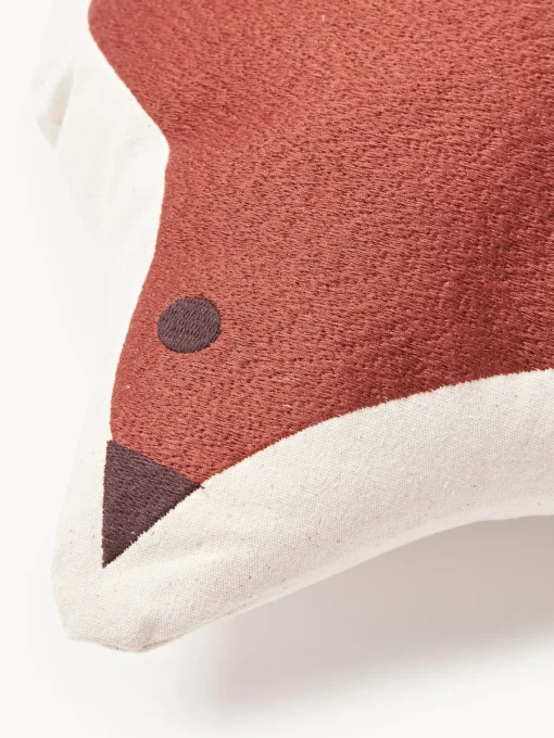 Decoración Infantil|Cojines Infantiles>Ferm Living Kids Cojín bordado de algodón ecológico Swif Bird Terracota, blanco Off White