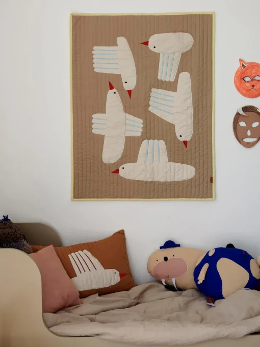Cojín de algodón ecológico Bird Niños Decoración Infantil|Cojines Infantiles