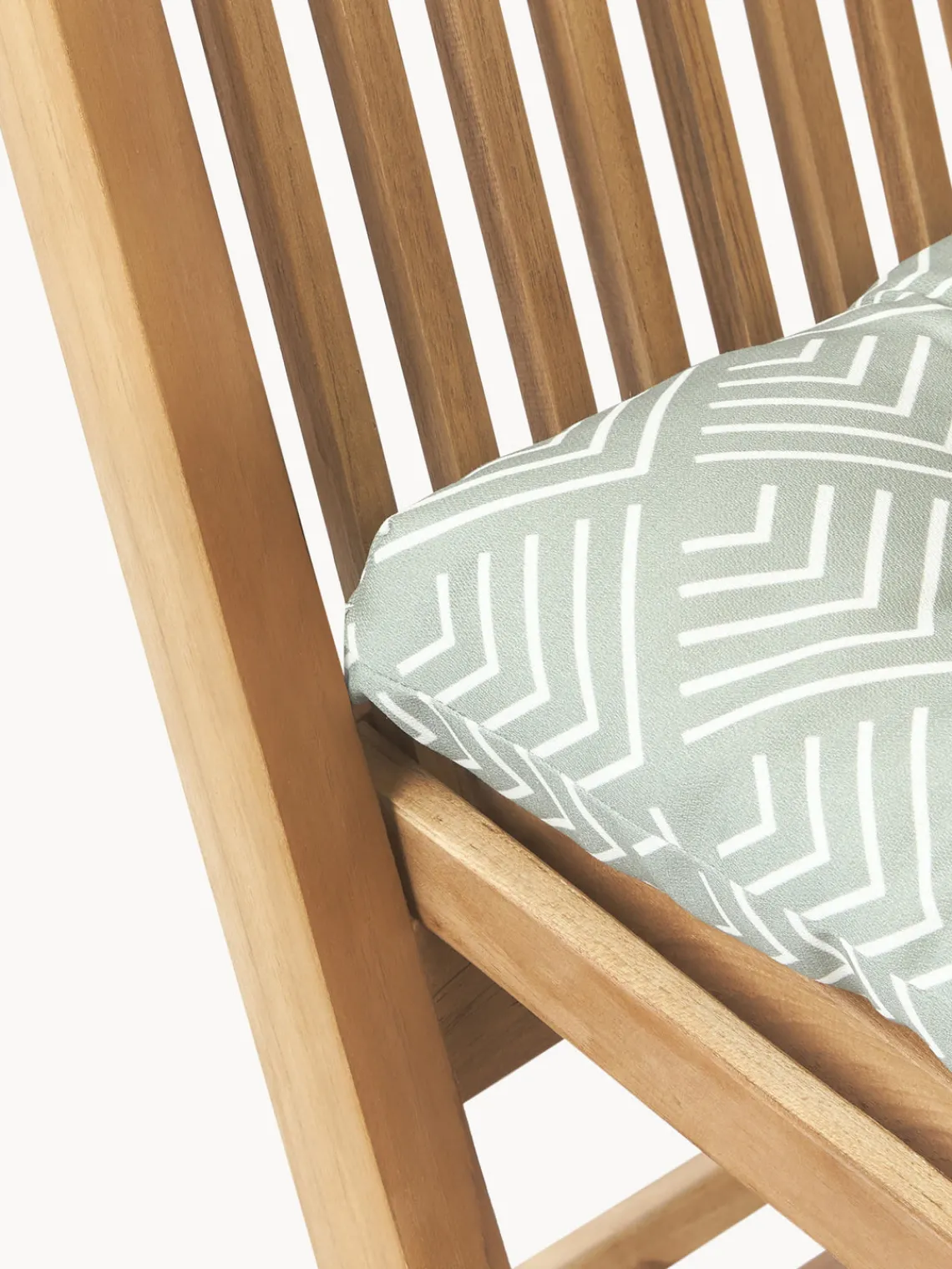 Mantas|Cojines Para Sillas>Westwing Collection Cojín de asiento de exterior con estampado gráfico Milano Verde oliva, blanco