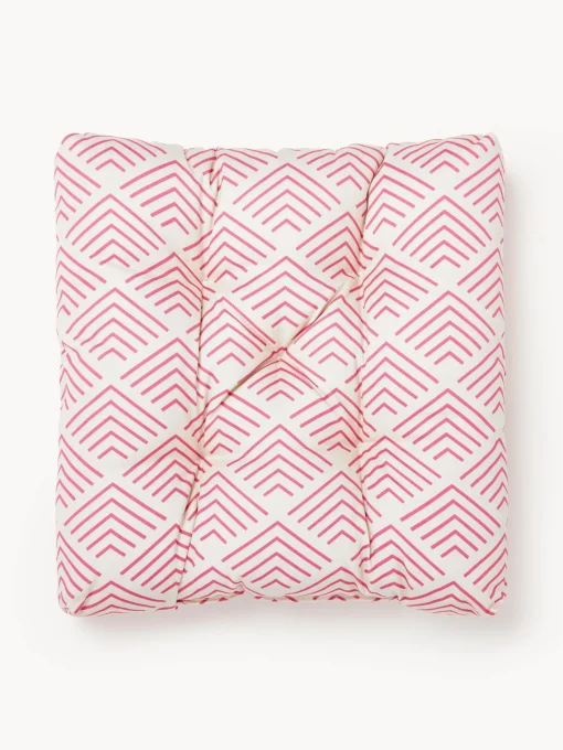 Cojines Para Sillas|Cojines Para Sillas De Jardín>Westwing Collection Cojín de asiento de exterior con estampado gráfico Milano Rojo coral, beige claro