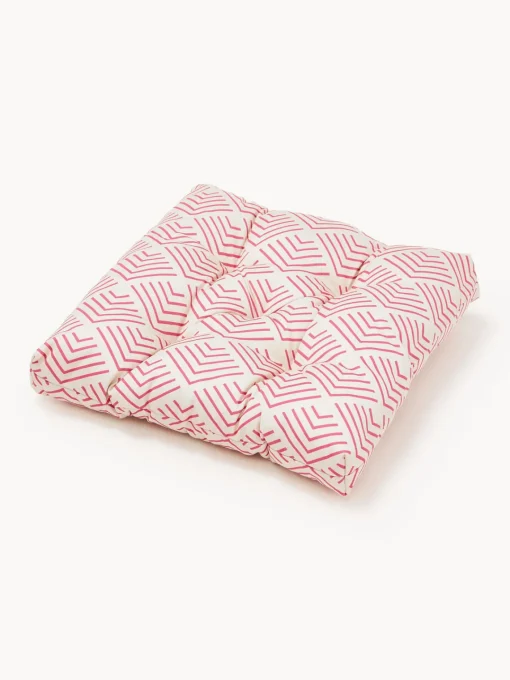 Cojines Para Sillas|Cojines Para Sillas De Jardín>Westwing Collection Cojín de asiento de exterior con estampado gráfico Milano Rojo coral, beige claro