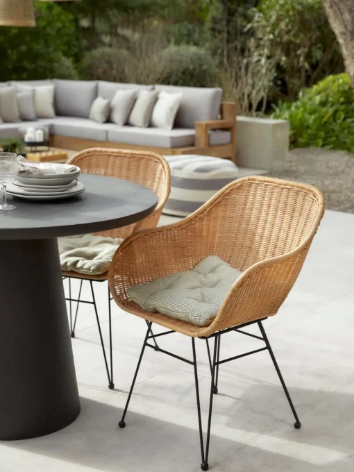 Cojines Para Sillas|Cojines Para Sillas De Jardín>Westwing Collection Cojín de asiento para exterior Ortun Beige, amarillo, azul oscuro
