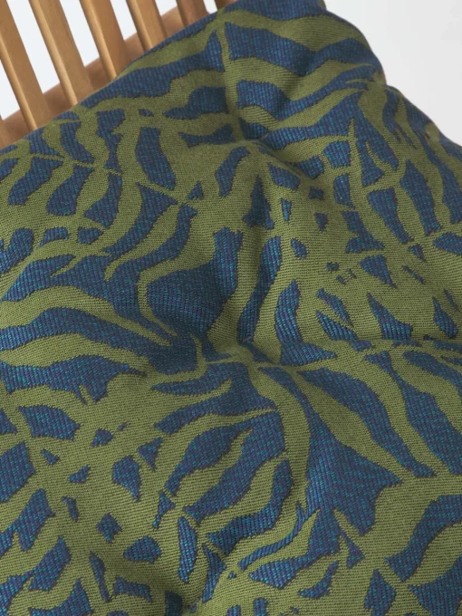 Mantas|Cojines Para Sillas>Westwing Collection Cojín de asiento para exterior estampado jacquard Ortun Verde oscuro, azul oscuro