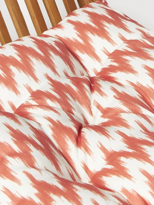 Cojines Para Sillas|Cojines Para Sillas De Jardín>Westwing Collection Cojín de asiento para exterior con estampado ikat Maillot Naranja, blanco Off White