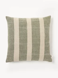 Cojines Decorativos|Cojines Decorativos>Ferm Living Cojín de lino artesanal Oleo Verde salvia, beige claro