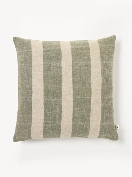 Cojines Decorativos|Cojines Decorativos>Ferm Living Cojín de lino artesanal Oleo Verde salvia, beige claro